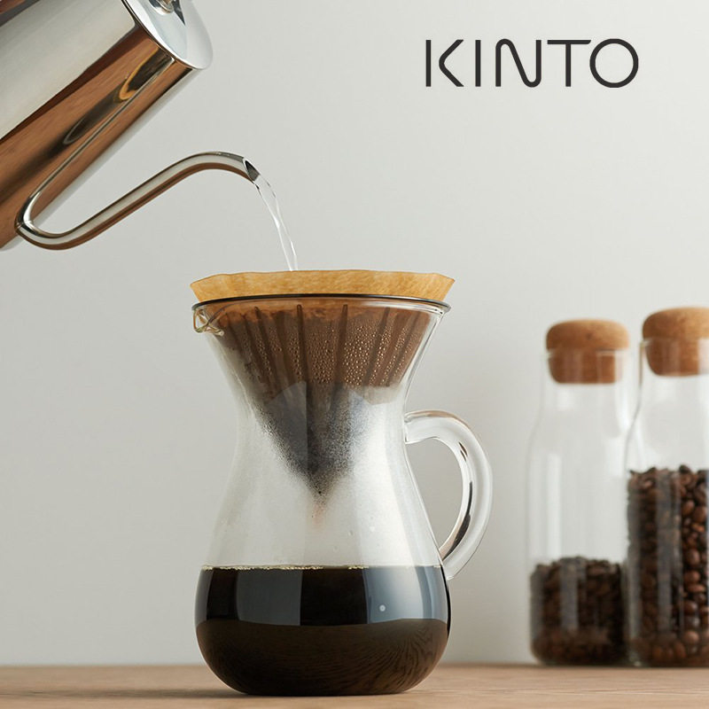 日本KINTO SCS 耐热玻璃手冲咖啡壶 树脂滤杯一体壶套装300/600ml