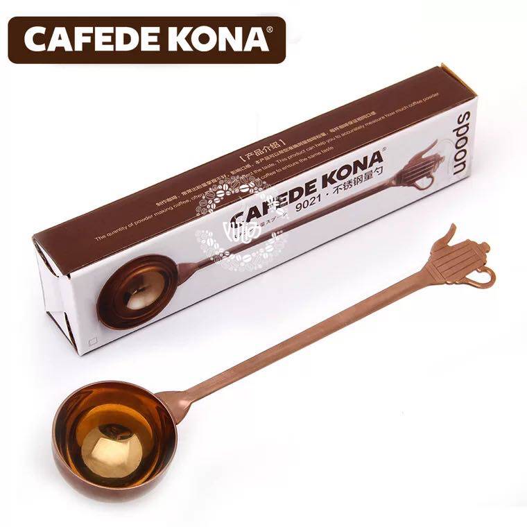 CAFEDE KONA咖啡量勺 不锈钢长柄量豆勺 茶壶手柄咖啡粉量勺