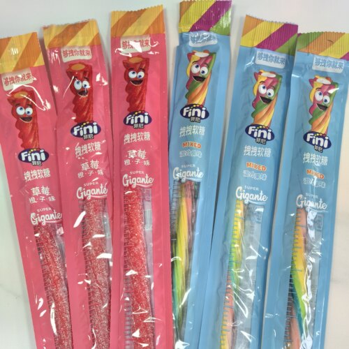 西班牙进口菲尼牌拽拽软糖儿童糖果零食休闲食品水果味草莓橙子味