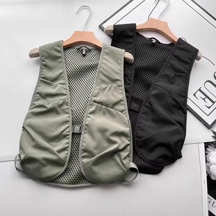 户外登山马甲工装 日单 复古男女情侣款 美式 多口袋背心 春夏新款