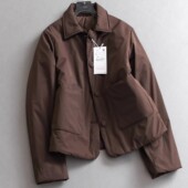 西班牙D 宽松显瘦纯色简约翻领对称口袋保暖长袖 棉衣棉服外套女