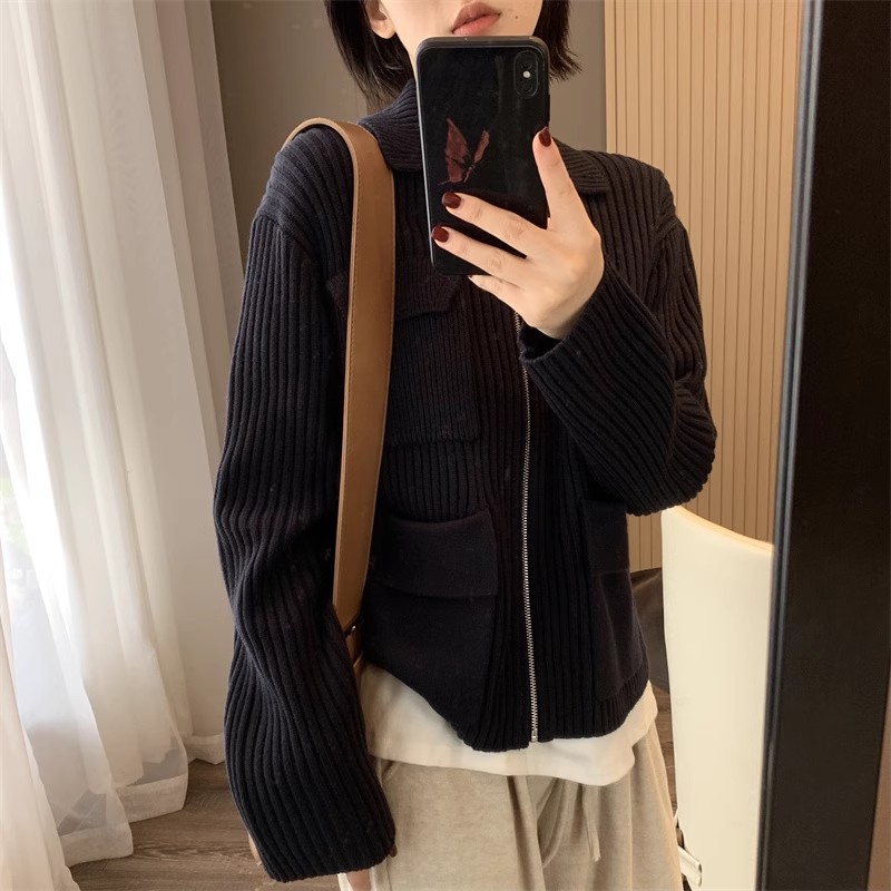 UXINYIHUI翻领拉链针织