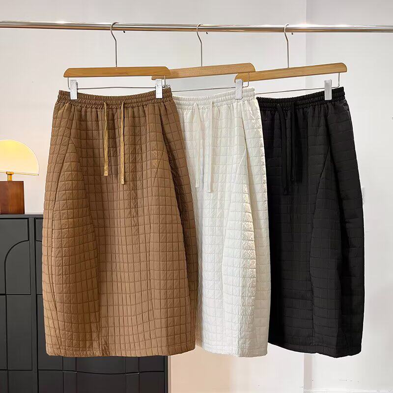 大厂订单！复古洋气立裁松紧高腰宽松系带花苞裙夹棉半身裙女秋冬