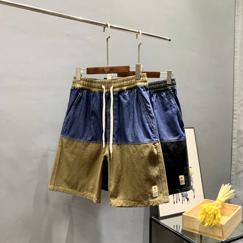 Love at first sight!Love]man leisure time Easy Straight Retro Washed denim Color matching shortsin the Men's clothing, Casual pants  category - from Buy2taobao.com to provide professional Taobao agent buy service