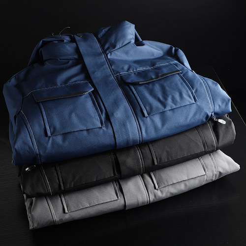 连帽防风保暖工装80白鹅绒羽绒服