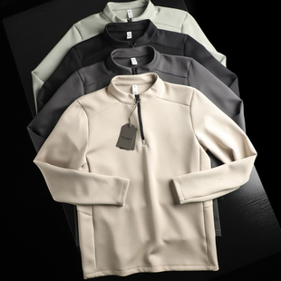 男士 轻量化空气层 秋季 弹力舒适 半拉链立领休闲卫衣 3D立裁