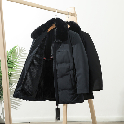 内有加绒！毛领子可拆！外贸男装冬季休闲防风保暖翻领棉衣外套潮