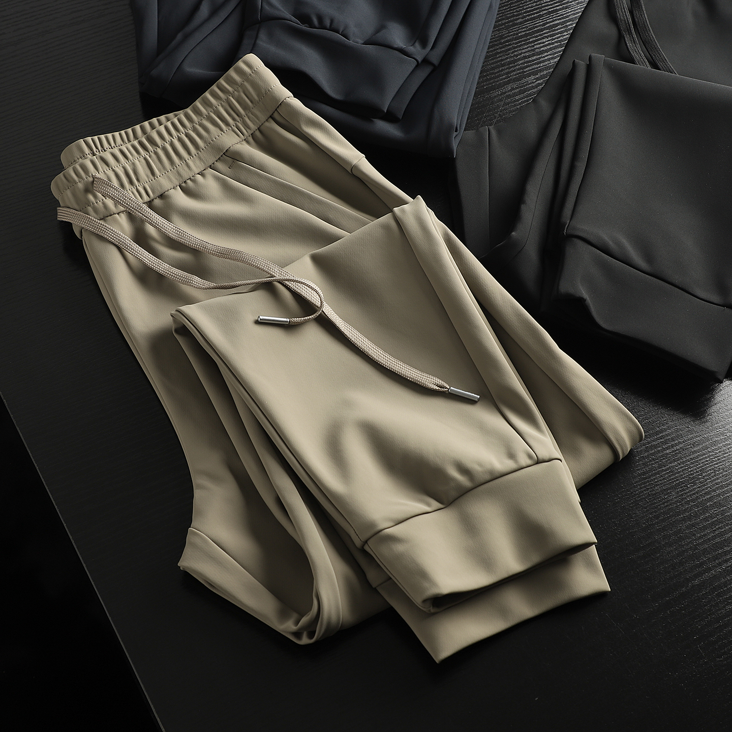 户外防泼水四面弹束脚运动休闲裤