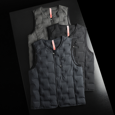 无缝压胶分仓鹅绒保暖鹅绒马甲