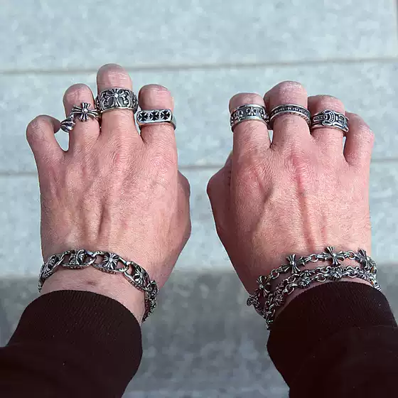 Hip-Hop Punk Personality Retro Titanium Steel Party Street Style Influencer Single Ring Trendy Women's and Men's Student Hip-Hop Ring