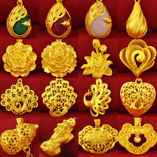 越南沙金吊坠不掉色项链女2025年新品潮古法仿真大首饰假黄金结婚