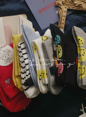 原厂女袜韩单日单杂款多花色短袜中筒袜常规厚度四季袜子舒适棉袜