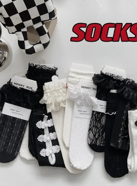 纯欲蕾丝中筒袜小腿袜及膝袜洛丽塔公主袜lolita性感辣妹猛男杀手