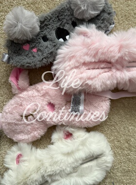 毛绒绒看着很贵重的眼罩睡眠遮光女生可爱卡通毛绒兔睡觉舒适护眼