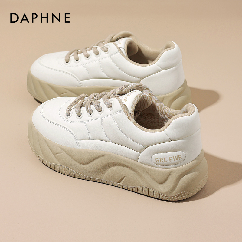 达芙妮热销女鞋！厚底增高小白鞋