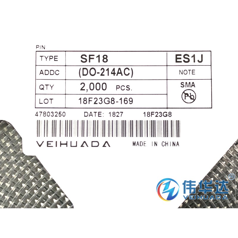 ES1J 1A 600V DO214AC SMA 二极管贴片 快恢复 SF18 现货 100只