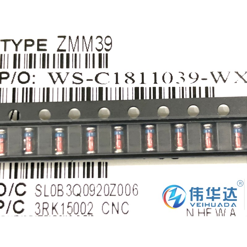 原装 ZMM39 LL-34 39V/0.5W 贴片稳压二极管 1206圆柱型 (100只)