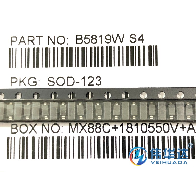肖特基二极管 1N5819W 1N5819 B5819W S4 SOD123 贴片1206 100只