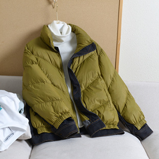 【芳芳力荐】牛仔拼接90白鸭绒两件式重工艺短款羽绒服RRY1259