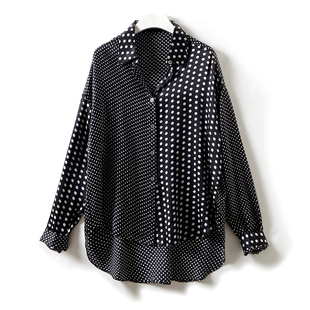 真丝小波点衬衣外套女春夏新款上新百搭休闲女气质款LMC1034