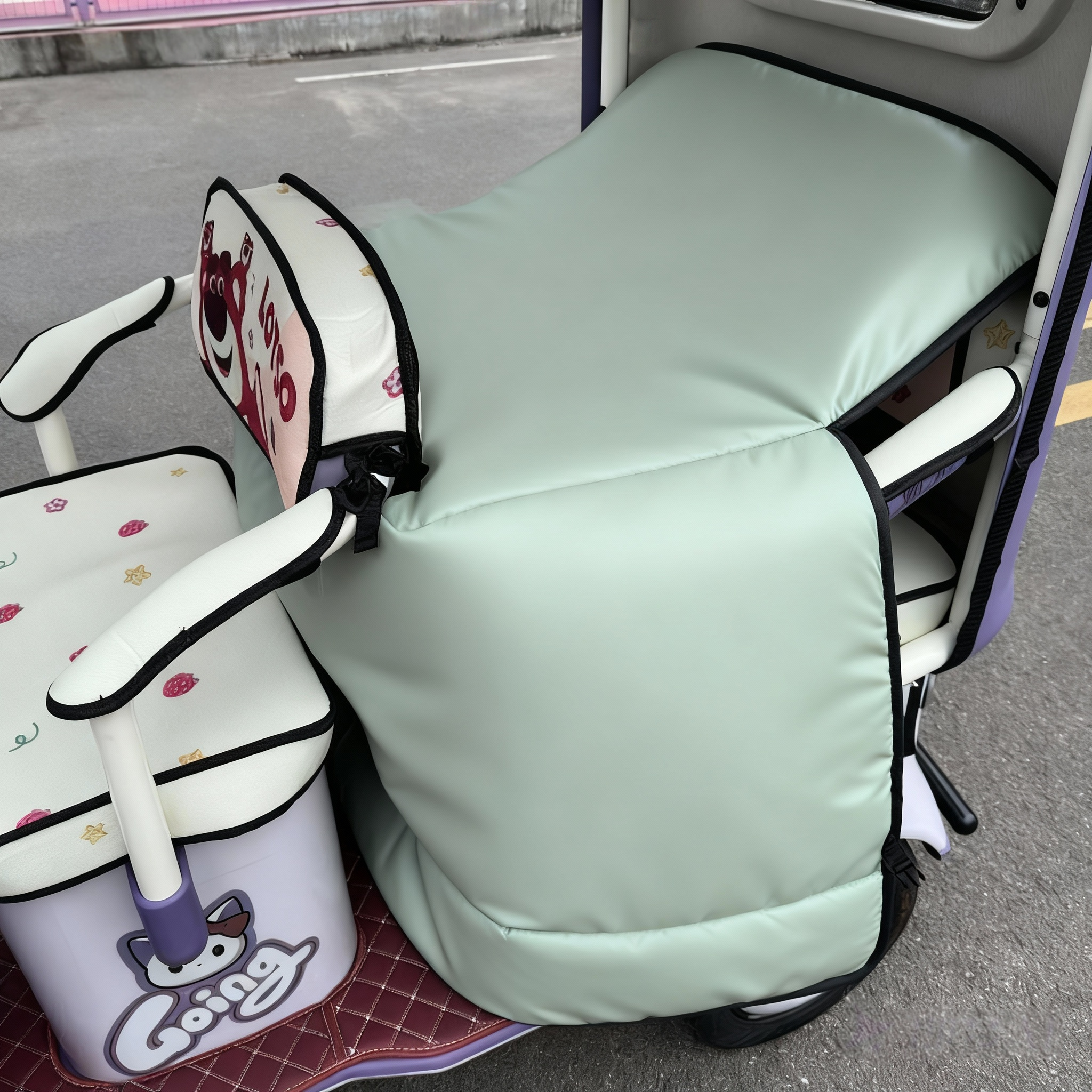 电动三轮车后座双人亲子收纳挡风被围挡加厚保暖防水通用冬季