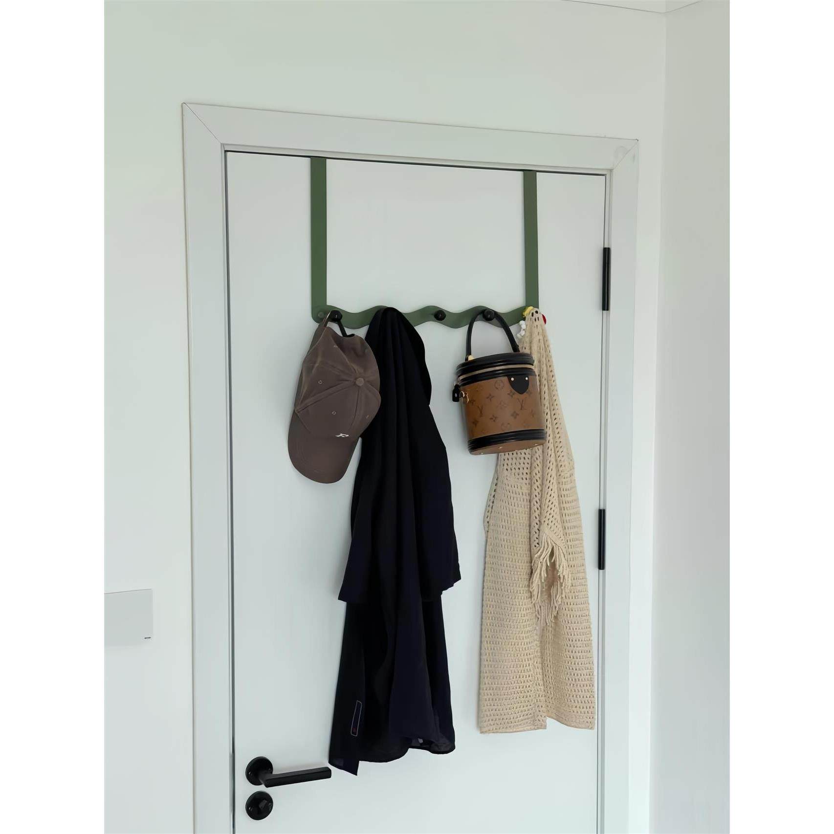 铁艺波浪门后挂衣架中古风卧室门上免打孔收纳衣服门后挂钩挂架,收纳整理,挂门置物架,淘宝优惠券,粉丝福利购,淘宝优惠卷