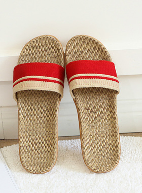 亚麻拖鞋女夏季室内情侣家居防滑家用居家四季凉拖鞋男夏天麻拖鞋