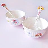 希尔汪汪队儿童碗宝宝专用吃饭饭碗中式 家用可爱阿奇卡通勺子餐具