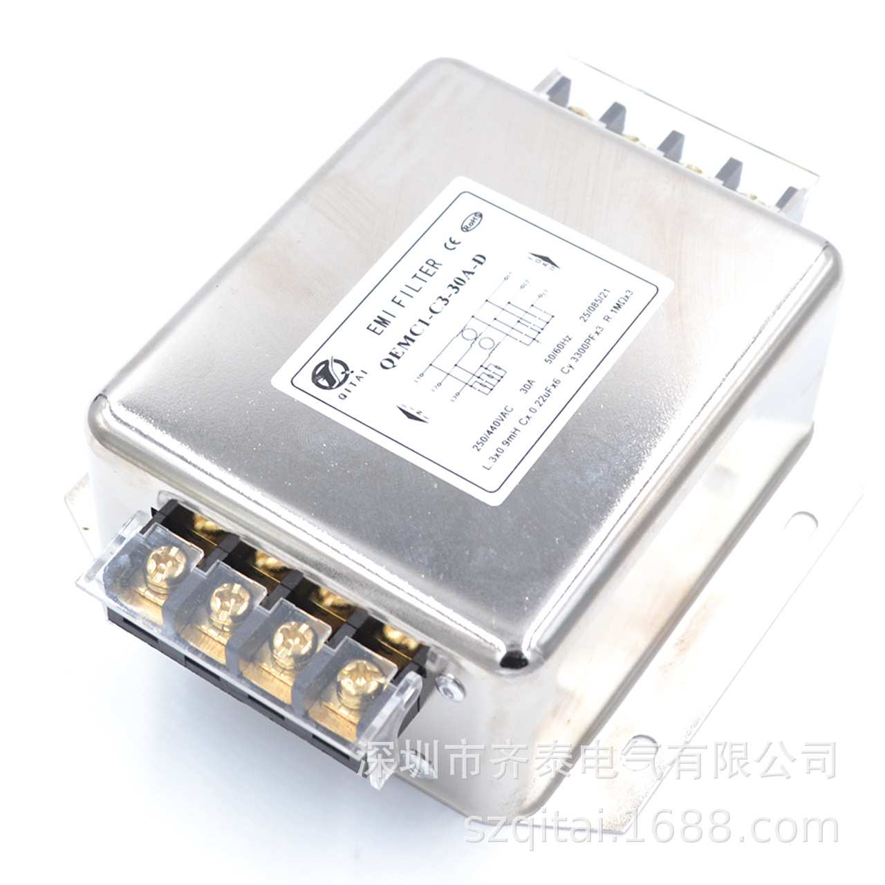 三相交流滤波器250/440V常规通用型QEMC1-C2-6A/10/20/30/150A