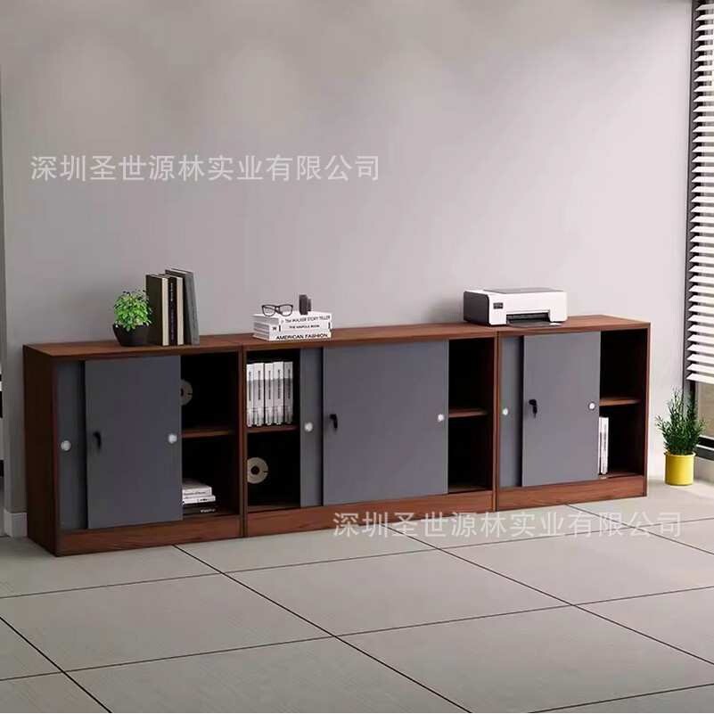 厂家直销文件柜趟门矮柜推拉门储物柜资料柜档案柜木质移门办公柜