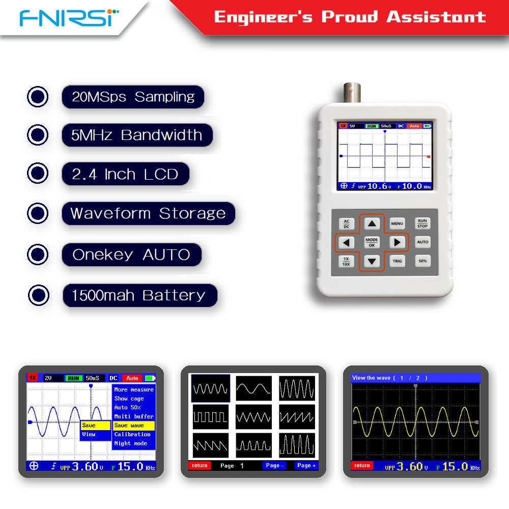 DSO FNIRSI PRO 数字手持示波器手持小型 5M带宽20MSps采样率