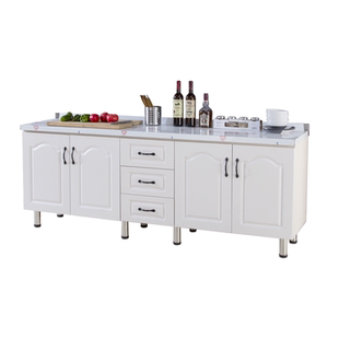 简易橱柜厨房一体灶台柜不锈钢放碗柜子租房家用小厨柜组装经济型