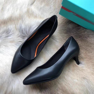 ROCKPORT乐步女鞋舒适真皮透气白宫鞋单鞋浅口职业鞋尖头OL高跟鞋