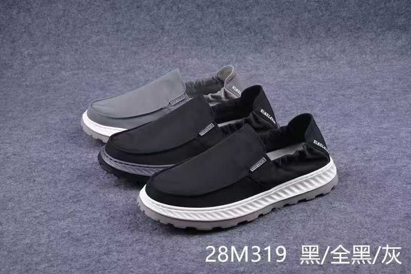 一步赢2025年春夏新款时尚休闲一脚蹬舒适超轻软底耐磨轻便男鞋子