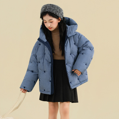 史比星女童羽绒棉服2025新款儿童冬装加厚棉衣外套宝宝棉袄面包服