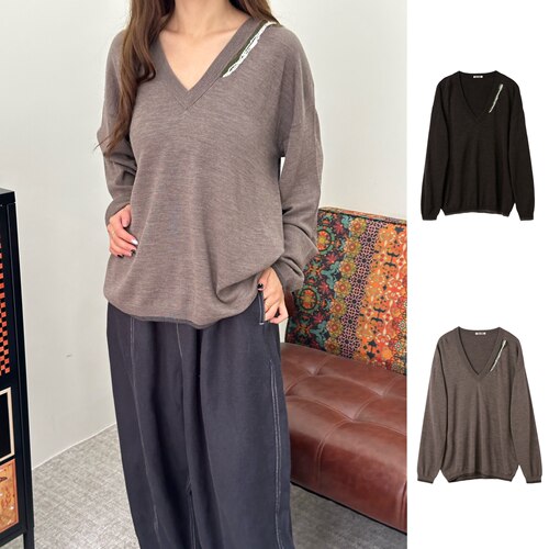 RAW STONE  官方授权26AW   18针超细羊毛V领毛衣  RSAW26KW005