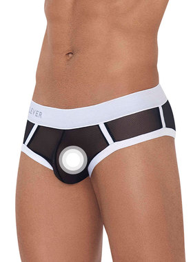 CleverModa 男士三角内裤性感透视纱网透气镂空高弹立体裁剪 1237