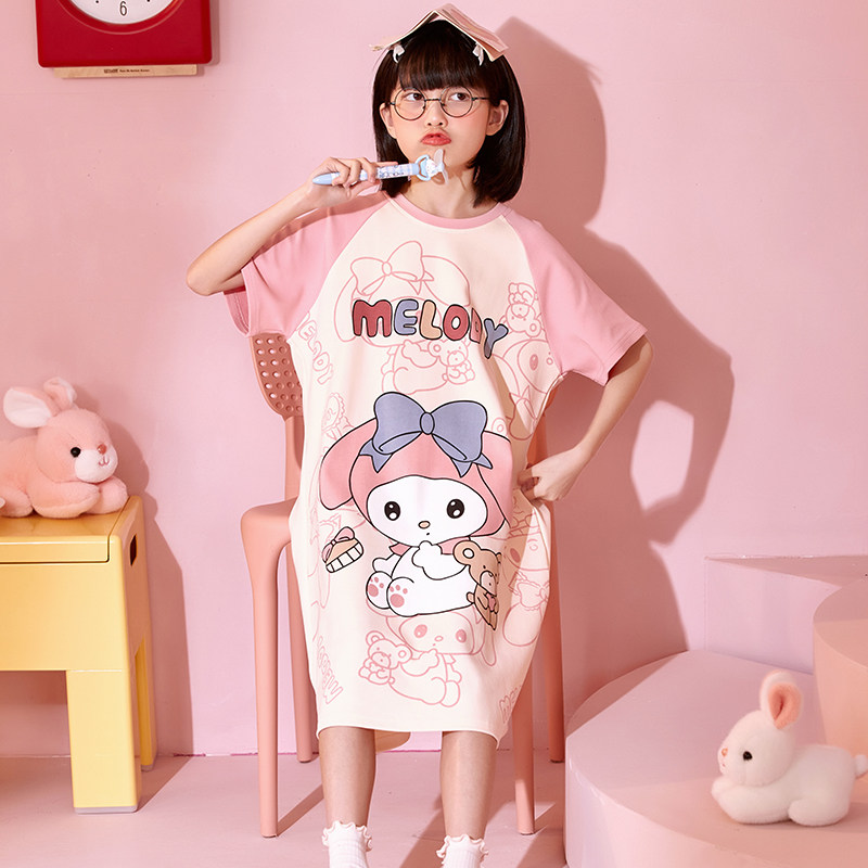 女童睡裙2026夏天短袖薄款家居裙图片