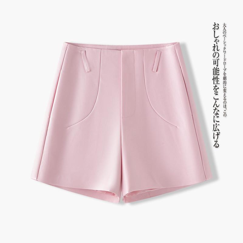 西装短裤女2025新款夏季薄款黑色宽松a字郑州粉色夏日女士休闲裤