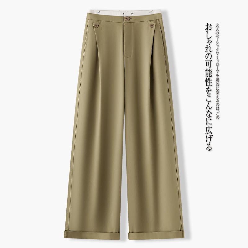 阔腿裤女2025新款夏薄款夏季天宽松女士郑州黑色超好看卡其色裤子