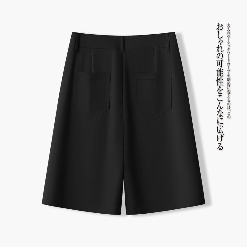 五分裤2025新款女夏季薄款夏日款百搭黑色休闲女士卡其色西装短裤
