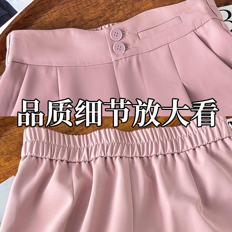 西装短裤女2025新款夏季薄款黑色白色女士休闲宽松夏天高腰花苞裤