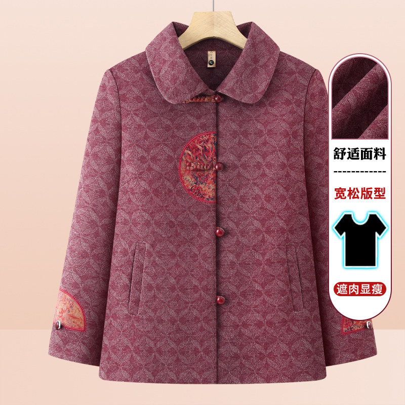 中老年人秋装外套女奶奶装新款上衣妈妈装春秋款时尚老人衣服太太图片