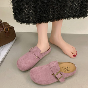 包头博肯半拖鞋 勃肯鞋 百搭女外穿一脚蹬复古懒人拖 新款 2026春夏季