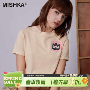 MISHKA2026年春季焕新系列T恤男女同款短袖坎肩背心T恤圆领