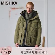 MISHKANYC大眼球美式冬季2023新款男士高端工装羽绒服派克服外套