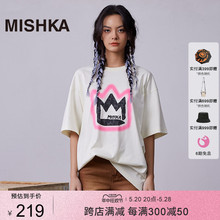 MISHKA大眼球美式潮牌正肩夏季宽松上衣情侣装半袖男女士短袖T恤