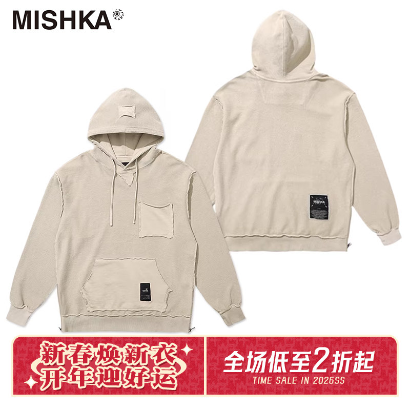 MISHKA大眼球秋冬美式复古高级感设计感休闲潮牌连帽卫衣男