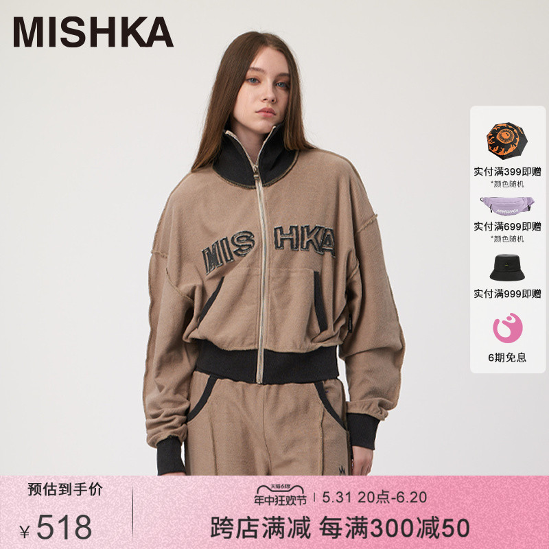 MISHKA棉美式拉链卫衣