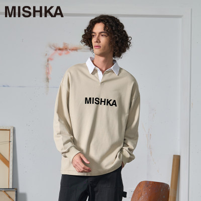 Mishka植绒logo印花Polo卫衣